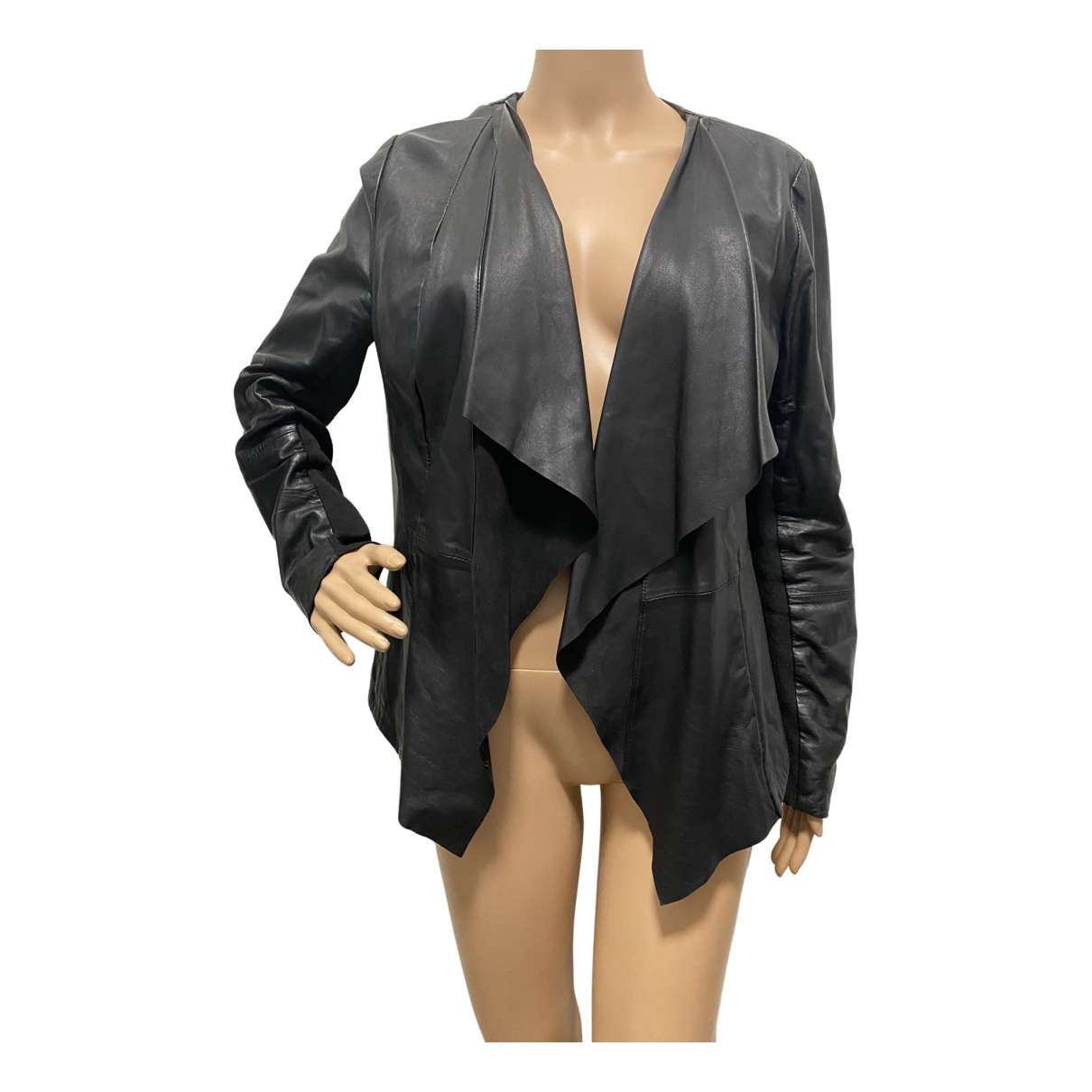 Leather jacket OASIS Black size L 